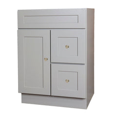 Bathroom Vanity, 24 Inch, Gray Plywood with Soft Close Door and Drawers