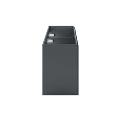 Bathroom Vanity, 48 Inch Wall-Mount in Gray with Black Top