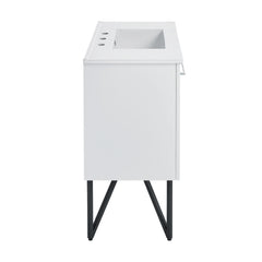 Bathroom Vanity, Annecy, 36 Inch with Ceramic Sink Top in White