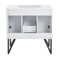 Bathroom Vanity, Annecy, 36 Inch with Ceramic Sink Top in White