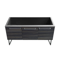 Bathroom Vanity Cabinet, Annecy, 60 in, 2 Doors 1 Drawer in Black Walnut