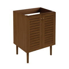 Bathroom Vanity Cabinet, Bron, 24 Inch Freestanding without Top in Brown Oak