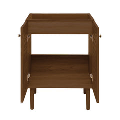Bathroom Vanity Cabinet, Bron, 24 Inch Freestanding without Top in Brown Oak