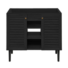 Bathroom Vanity Cabinet, Bron, 36 Inch Freestanding without Top in Black Oak
