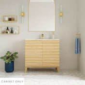 Bathroom Vanity Cabinet, Cascade, 30 Inch Freestanding in Natural Oak