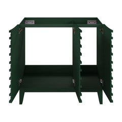 Bathroom Vanity Cabinet, Cascade, 36 Inch Freestanding with 3 Doors in Green Oak