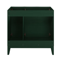 Bathroom Vanity Cabinet, Cascade, 36 Inch Freestanding with 3 Doors in Green Oak