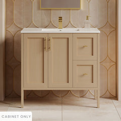 Bathroom Vanity Cabinet, Forme, 36 in Modular Freestanding in Natural Oak