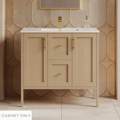 Bathroom Vanity Cabinet, Forme, 36 in Modular Freestanding in Natural Oak
