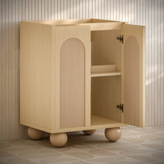 Bathroom Vanity Cabinet, Plaisir II, Freestanding, 24 Inch, Natural Oak