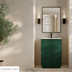 Bathroom Vanity Cabinet, St. Tropez, 24-Inch Freestanding in Green Oak