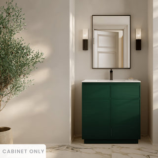 Bathroom Vanity Cabinet, St. Tropez, 36 Inch Freestanding in Green Oak