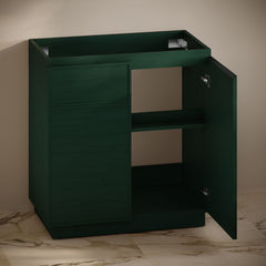 Bathroom Vanity Cabinet, St. Tropez, 36 Inch Freestanding in Green Oak