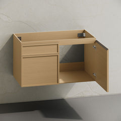 Bathroom Vanity Cabinet, St. Tropez, 36 Inch Wall-Mounted in Natural Oak