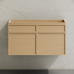 Bathroom Vanity Cabinet, St. Tropez, 36 Inch Wall-Mounted in Natural Oak