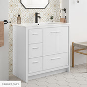 Bathroom Vanity Cabinet, Virage, Freestanding with 2 Doors in Glossy White