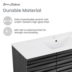 Bathroom Vanity, Cascade, 48 Inch, Single-Hole, Ceramic Top, White Top