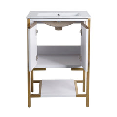 Bathroom Vanity, Marseille, 24 Inch with Ceramic Sink Top in White