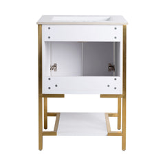 Bathroom Vanity, Marseille, 24 Inch with Ceramic Sink Top in White
