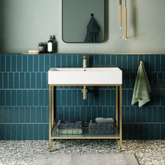 Bathroom Vanity, Pierre, Open Shelf, Freestanding, Ceramic Top, 32 Inch
