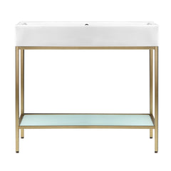 Bathroom Vanity, Pierre, Open Shelf, Freestanding, Ceramic Top, 32 Inch