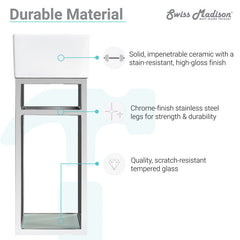 Bathroom Vanity, Pierre, Single Sink, Open Shelf, Metal Frame, Chrome