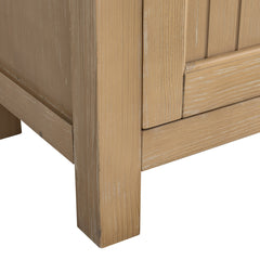 Bathroom Vanity, Single Sink, White Ceramic Top with Fir Wood Base
