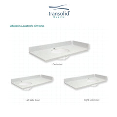 Bathroom Vanity Top, Madison, Undermount Sink, 28.25 Inch, Milan White