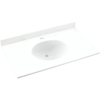 Bathroom Vanity Top with Sink, 31 In. Single Bowl in Tahiti White