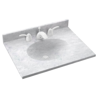 Bathroom Vanity Top, Single Sink, Solid Surface, 19 In., Ice