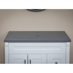 Bathroom Vanity Top, Terrazzo, Single Vessel Sink, Stone, 37 In., Dark Gray