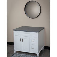 Bathroom Vanity Top, Terrazzo, Single Vessel Sink, Stone, 37 In., Dark Gray