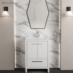 Bathroom Vanity, Virage, 24 in Freestanding with Sink Top in White