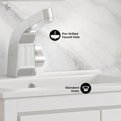 Bathroom Vanity, Virage, 24 in Freestanding with Sink Top in White