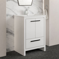 Bathroom Vanity, Virage, 24 in Freestanding with Sink Top in White