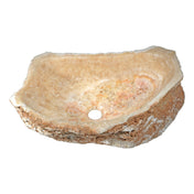 Bathroom Vessel Sink, Desert Shell, 20 in Handcrafted in Honey Onyx