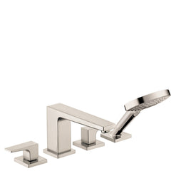 Metropol 4-Hole Roman Tub Set Trim With Lever Handles and 1.75 GPM Handshower Trim Set Only in Polished Nickel | product photo