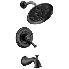 Tub and Shower Faucet Trim Kit with Monitor in Matte Black | product photo