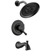 Tub and Shower Faucet Trim Kit with Monitor in Matte Black
