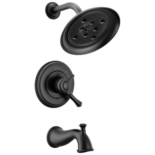 Tub and Shower Faucet Trim Kit with Monitor in Matte Black