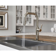 Pull Down Single Handle Kitchen Faucet in Polished Nickel | product photo