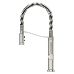 Pull Down Single Handle Kitchen Faucet in Stainless Steel | product photo