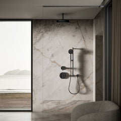 Kohler Statement 2.5 GPM Round 12 in. Rainhead with Katalyst Air-Induction Technology in Matte Black | product photo
