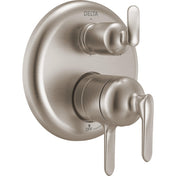 Bonacci Dual-Function Shower Handle Trim Kit with 6-Way Integrated Diverter, Stainless Shower System Valve with Diverter, Lumicoat Stainless (Valve Not Included)