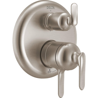 Bonacci Dual-Function Shower Handle Trim Kit with 6-Way Integrated Diverter, Stainless Shower System Valve with Diverter, Lumicoat Stainless (Valve Not Included)