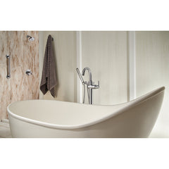 Trinsic Single Handle Floor Mounted Freestanding Tub Filler in Chrome | product photo
