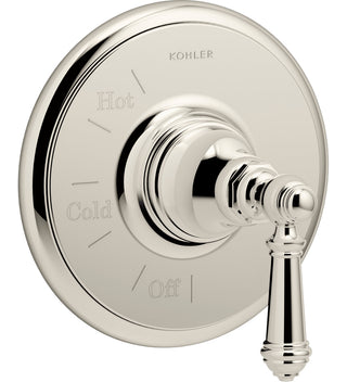 Artifacts Rite-Temp Valve Trim with Lever Handle in Vibrant Polished Nickel
