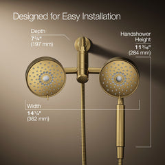 Kohler Purist 2-In-1 Multifunction Shower Combo Kit, Showerhead and Handshower, Three Spray Settings | product photo