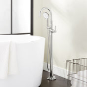 Greyfield Single Handle Floor Mounted Freestanding Tub Filler in Chrome