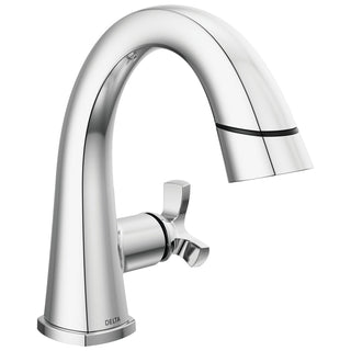 Stryke Single Hole Pull Out Sprayer Bathroom Faucet, Single Handle Bathroom Sink Faucet in Lumicoat Chrome